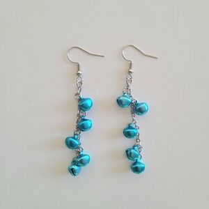 Blue Jingle Bell Dangle Earrings 5 For $25